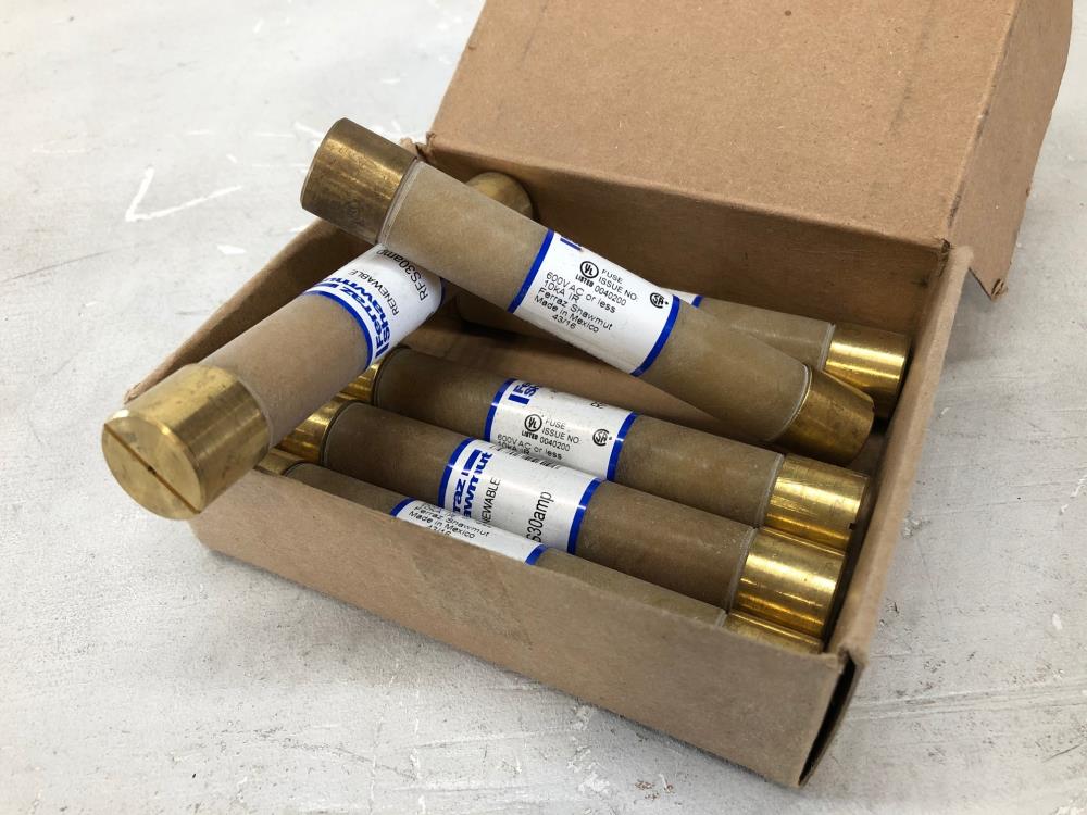 Lot of (6) Ferraz Shawmut Merson 30 Amp Renewable Fuses, 600 VAC, RFS30